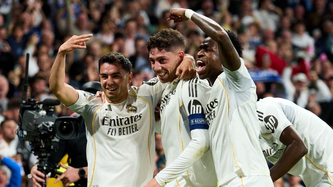 Real Madrid brilha com hat-trick de Valverde e avança na Champions